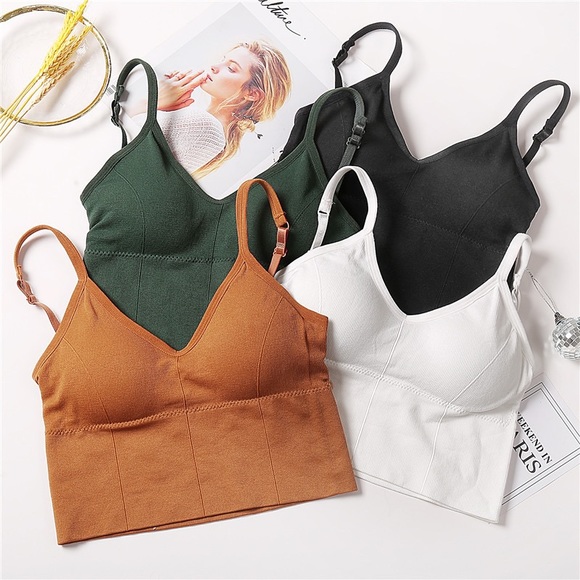 Push Up Tank Top Bralette (Forest Green) - Picture 2 of 3